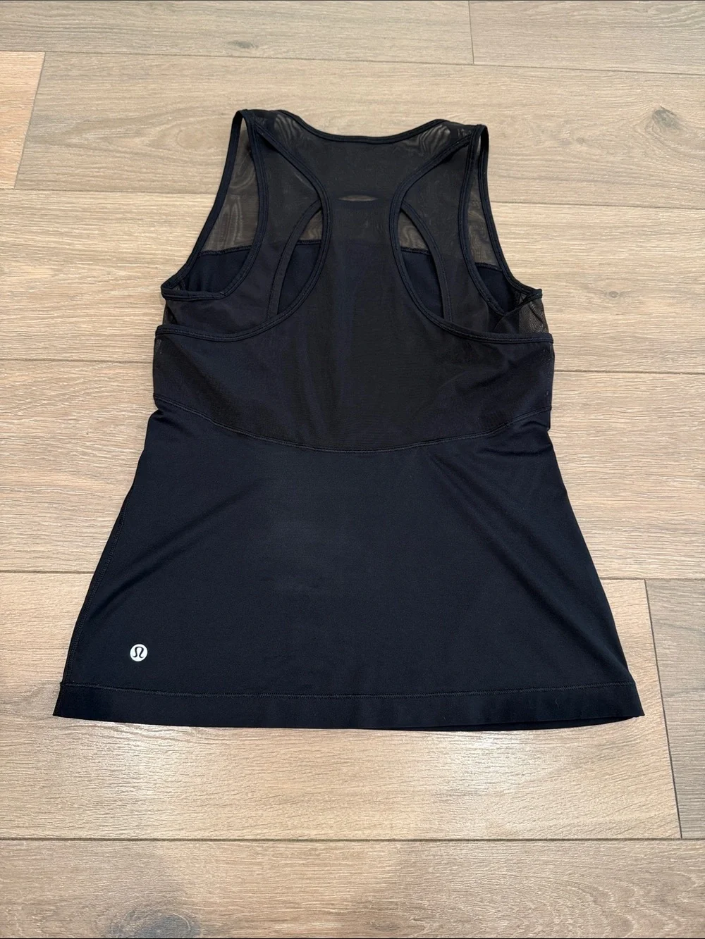 LULULEMON Black Home Stretch Tank Mesh Active Luxtreme Running Gym Top Size 4
